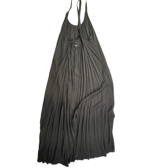 Tysa Women's Scoop Neck Criss Cross Back Pleated Leigh Maxi Dress Black Sz 1 NWT - Picture 7 of 11